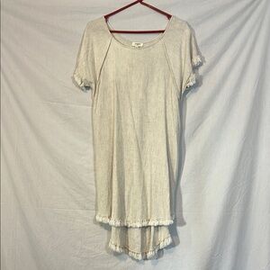 Umgee Asymmetrical Ruffled Tunic-Linen Blend